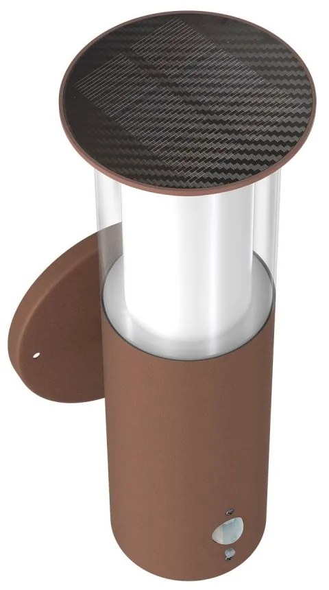 Applique Solare Corten in Acciaio, con Sensore di Movimento, IP54 Colore Bianco Naturale 4.000K