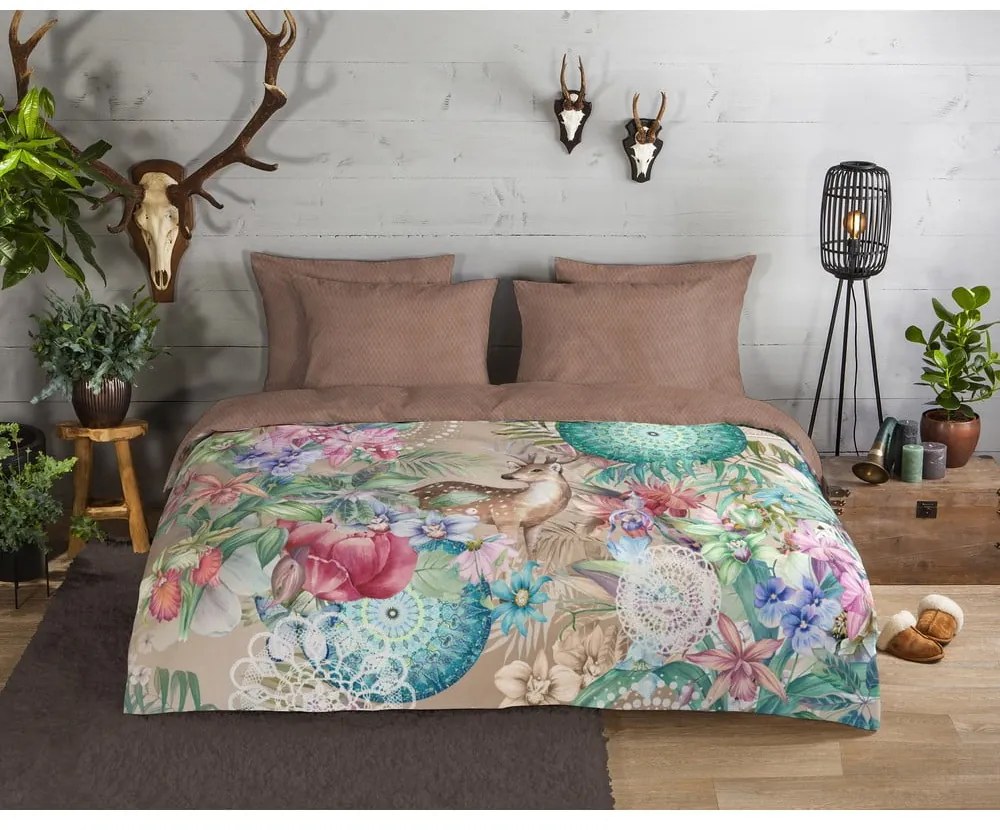 Biancheria da letto in flanella marrone per letto singolo 140x200 cm - HIP