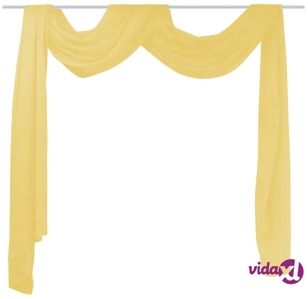 vidaXL Drappo per Tende in Voile 140x600 cm Gialla