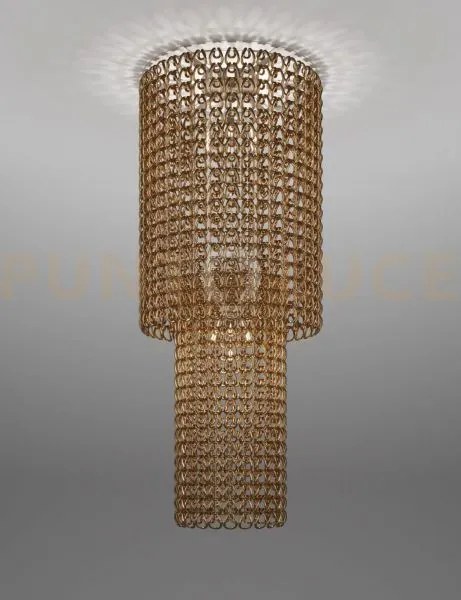 Giogali lampadadario a soffitto ca2 cristallo oro e cromo lucido 10...