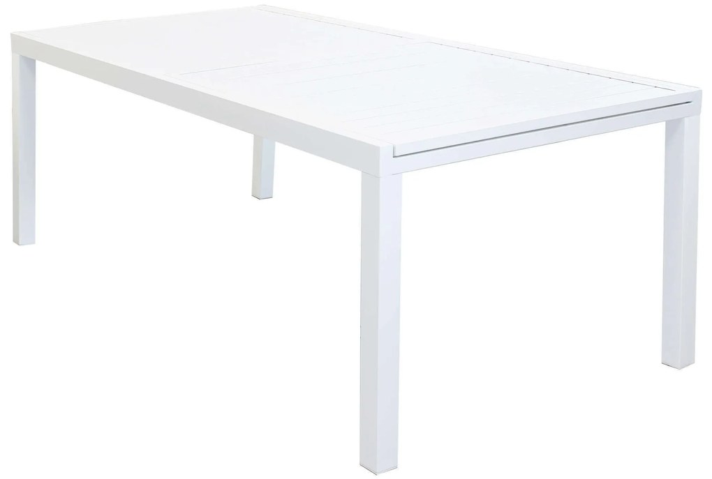 DEXTER - set tavolo in alluminio cm 200/300 x 100 x 74 h con 8 poltrone Venus