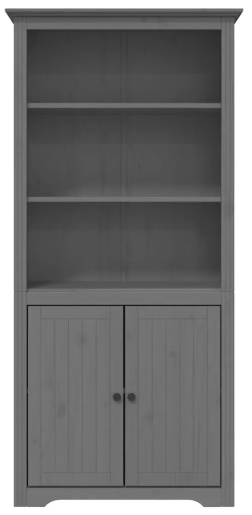 Libreria bodo 80x40x172 cm in legno massello di pino grigio