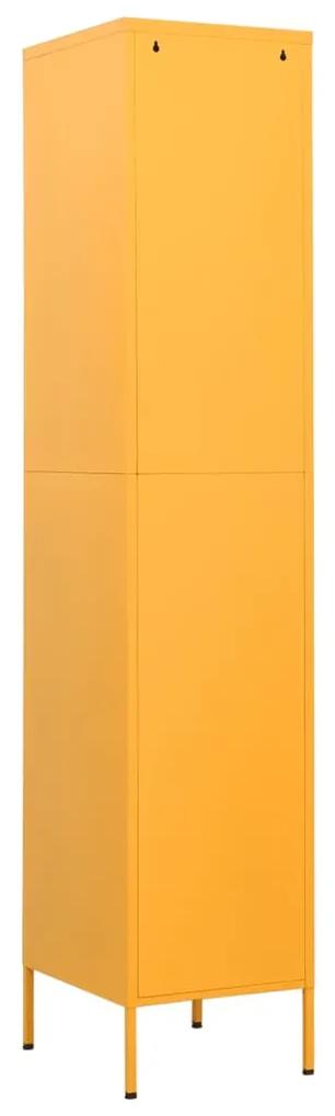 Armadio giallo senape 35x46x180 cm in acciaio