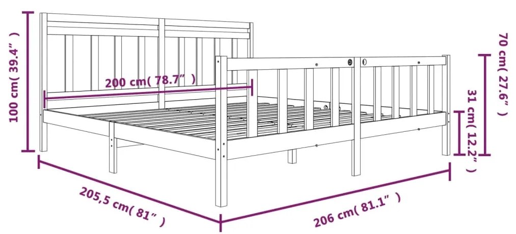 Giroletto Grigio in Legno Massello di Pino 200x200 cm