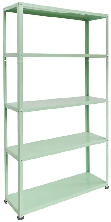 Scaffale in kit 5 ripiani Coolour L 90 x P 30 x H 172 cm verde pastello, portata per ripiano 70 kg