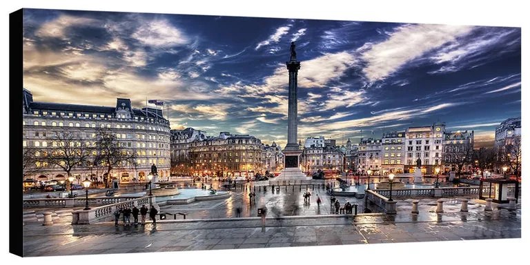 Stampa su tela Trafalgar square tramonto, multicolore 190 x 90 cm