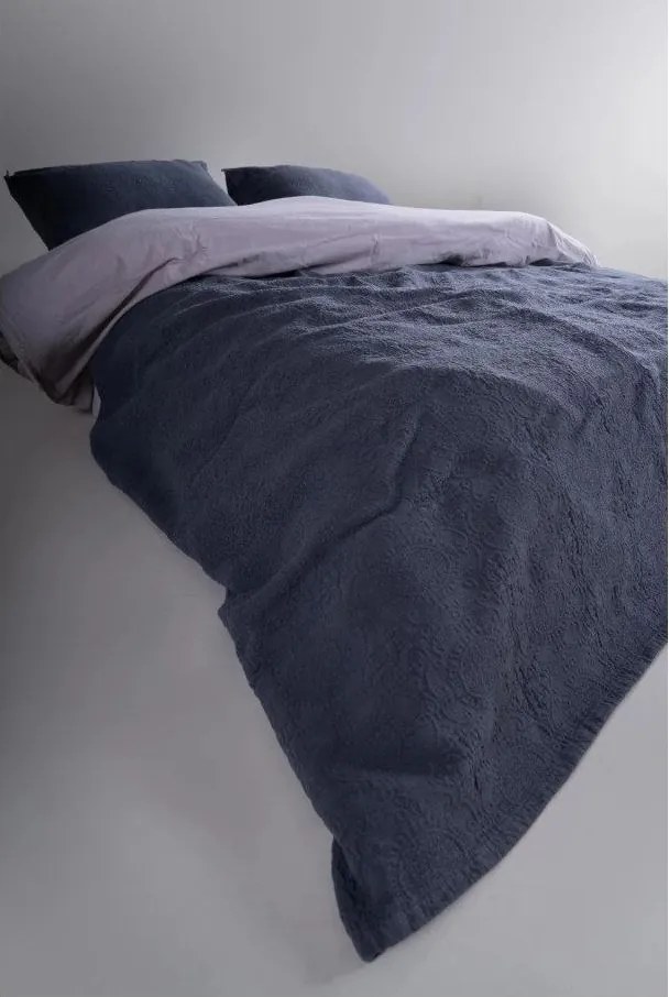 Set con copriletto e federa grigio scuro in jacquard 180x240 cm Jacquard – Mila Home Luxury