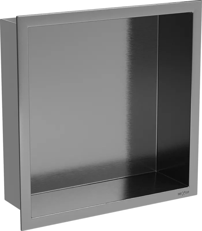 Mexen X-Wall-R ripiano incassato con flangia 30 x 30 cm, grigio canna di fucile spazzolato - 19E0303010