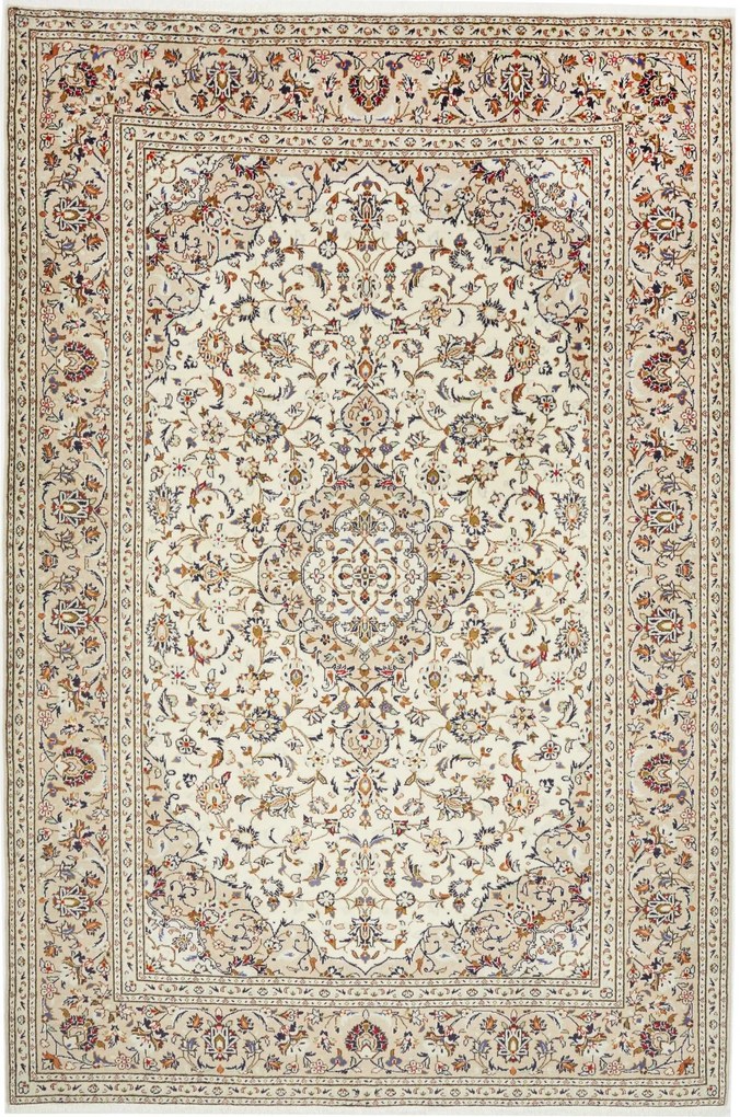 Kashan Tappeto 200 x 310 Beige (Iran) Annodato A Mano