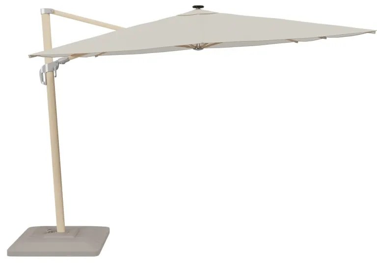 Ombrellone decentrato marrone SONORA II NATERIAL L 282 x 391 cm con telo bianco