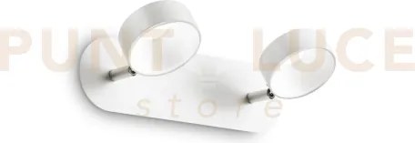Oby applique a parete bianco orientabile 2 luci led 3000k 12w  1400...