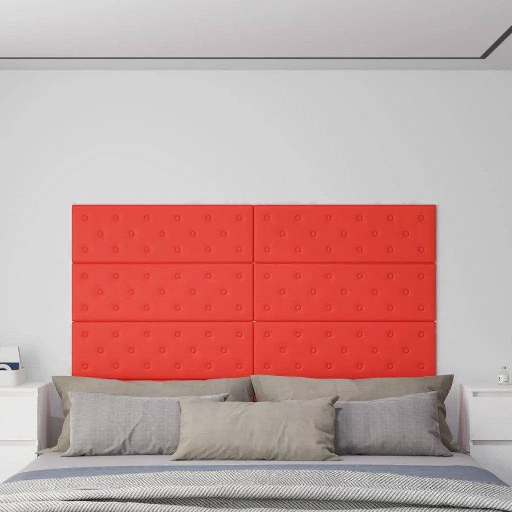 Pannelli Murali 12 Pz Rossi 90x30 Cm İn Similpelle 3,24 M² /