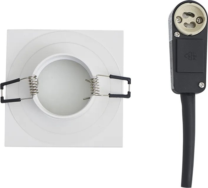 Set di 6 faretti da incasso moderni bianchi quadrati IP44 - Qure