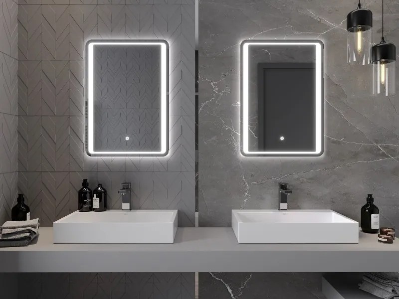 Mexen Zusa specchio da bagno retroilluminato 50 x 70 cm, LED 6000K, anti-appannamento - 9808-050-070-611-00