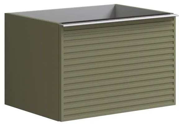 Mobile da bagno sospeso sotto lavabo L 60 x H 40 x P 45.5 cm verde laccato opaco, 2 cassetti Pixel stripes