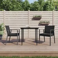 Sedie da Giardino con Cuscini 2pz Nere 56,5x57x83 cm Polyrattan 364096