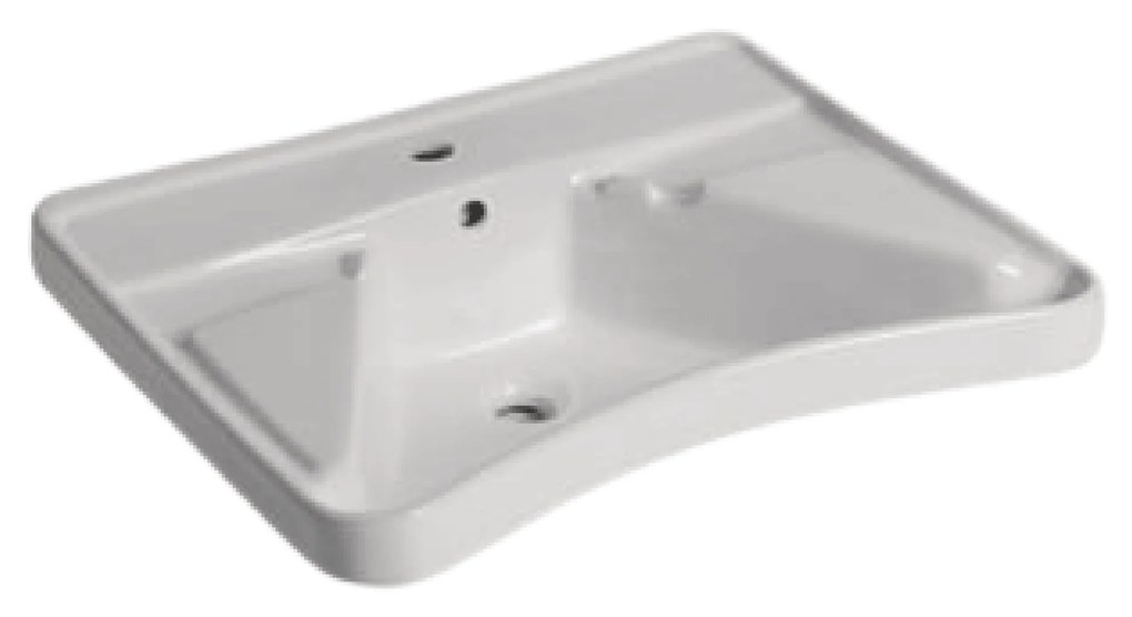 Lavabo Sospeso 66x56,5 Cm Bianco Lucido