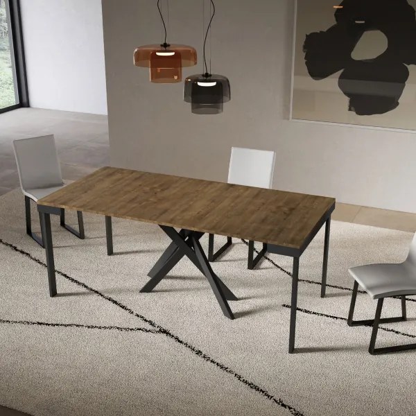 Consolle allungabile Libo Evolution - Noce telaio antracite 90x40/300 cm