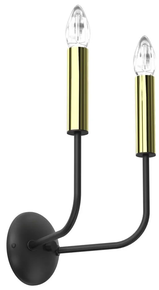 Applique AKASYA 2xE14/15W/230V nero/oro