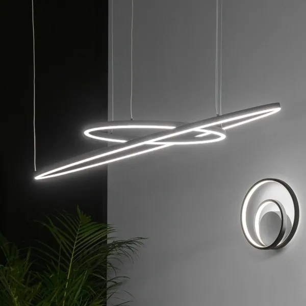 Ideal Lux - Lampadario LED a sospensione con filo ORACLE SLIM LED/89W/230V 4000K diametro 150 cm nero