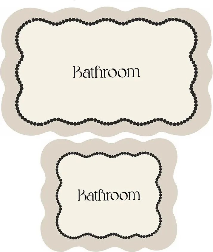 Set di tappetini per il bagno color crema 2 pz 60x100 cm Bounde – Foutastic
