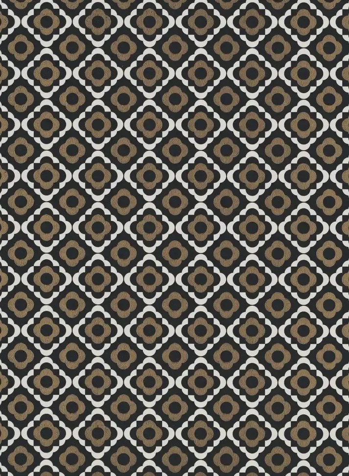 Paint & Paper Library Carta da parati Quatrefoil - Kohl metallic