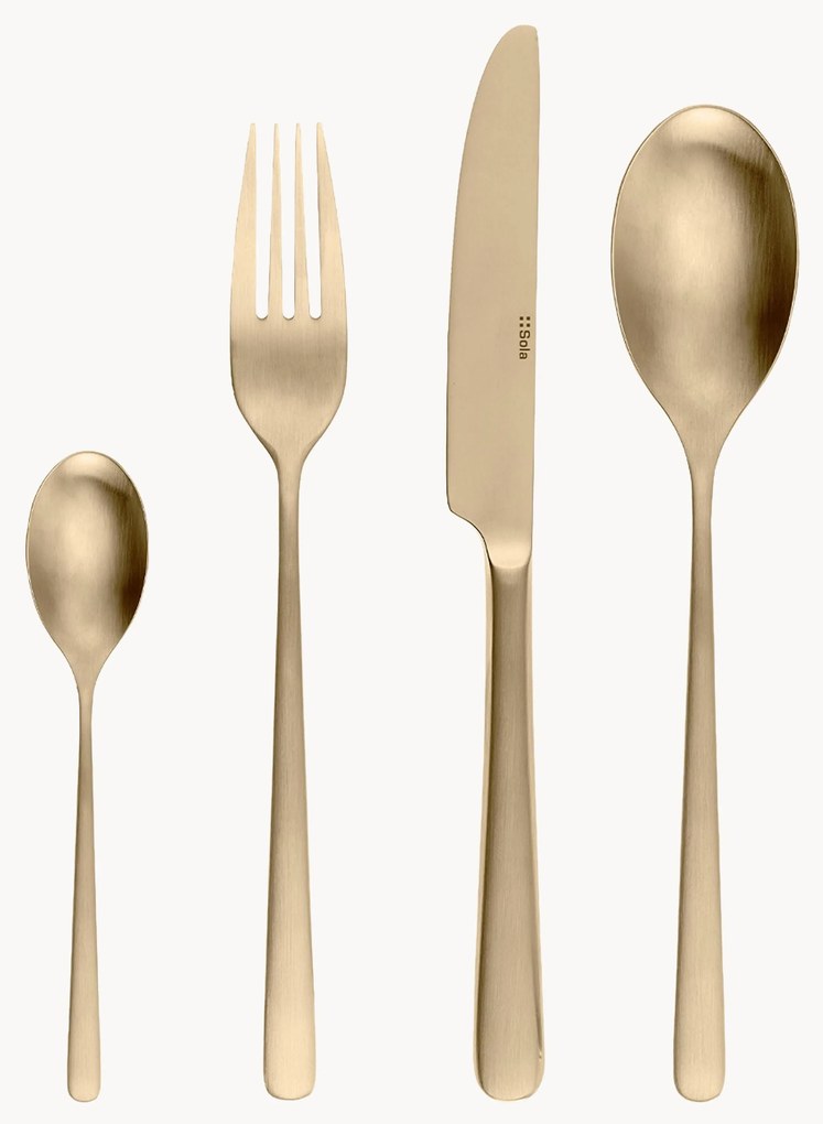 Set di 16 posate spazzolate opache Anemone, 4 persone