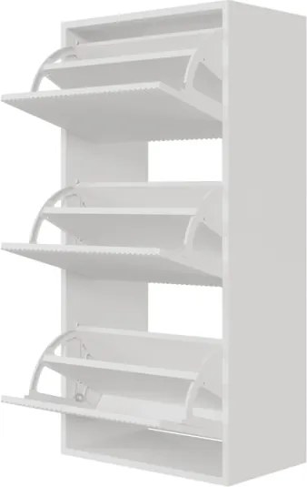 Scarpiera Sospesa Cannettata 3 Ante 50x30x103 Bianco Bali