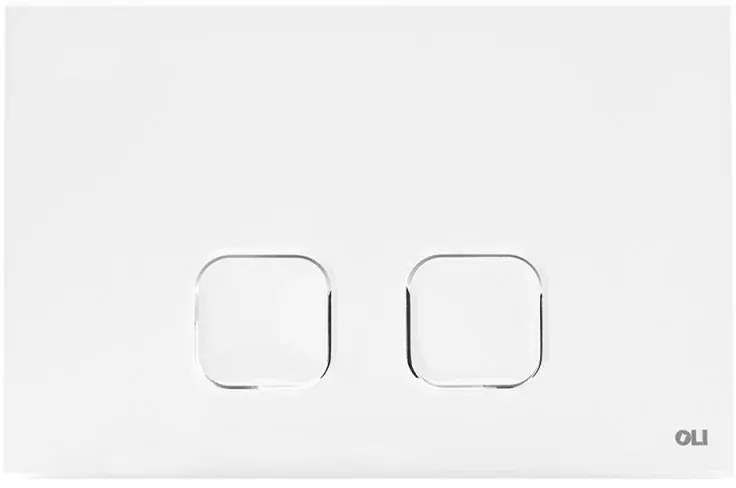 Placca cassetta wc Oli serie Plain in abs bianco con doppio scarico