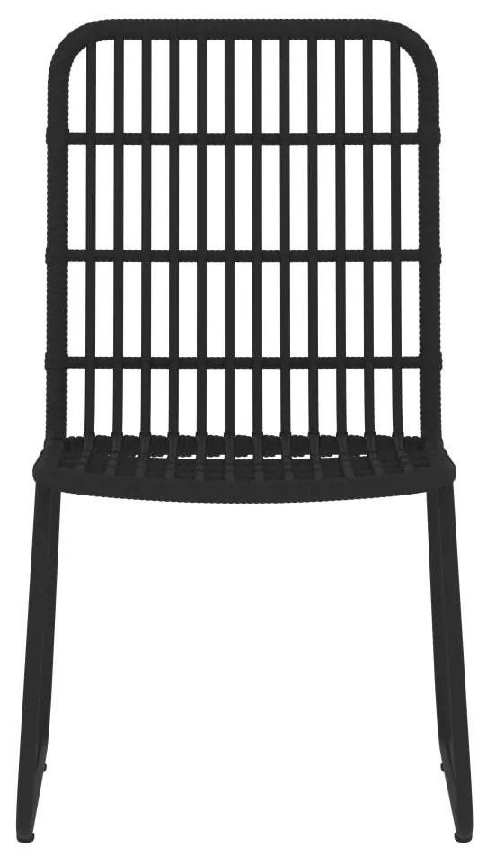 Set da pranzo per giardino 9 pz con cuscini nero