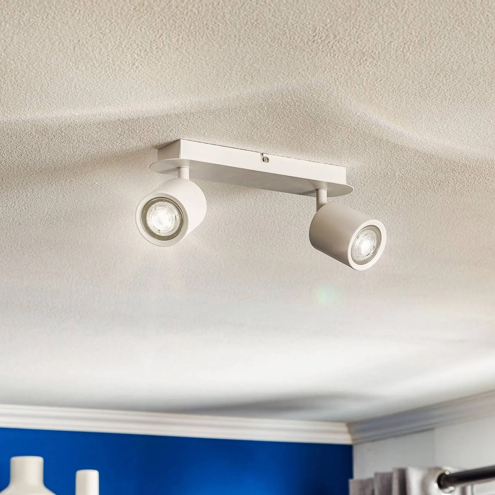Luminex Faretto da soffitto Modo in acciaio inox, bianco, 2 luci