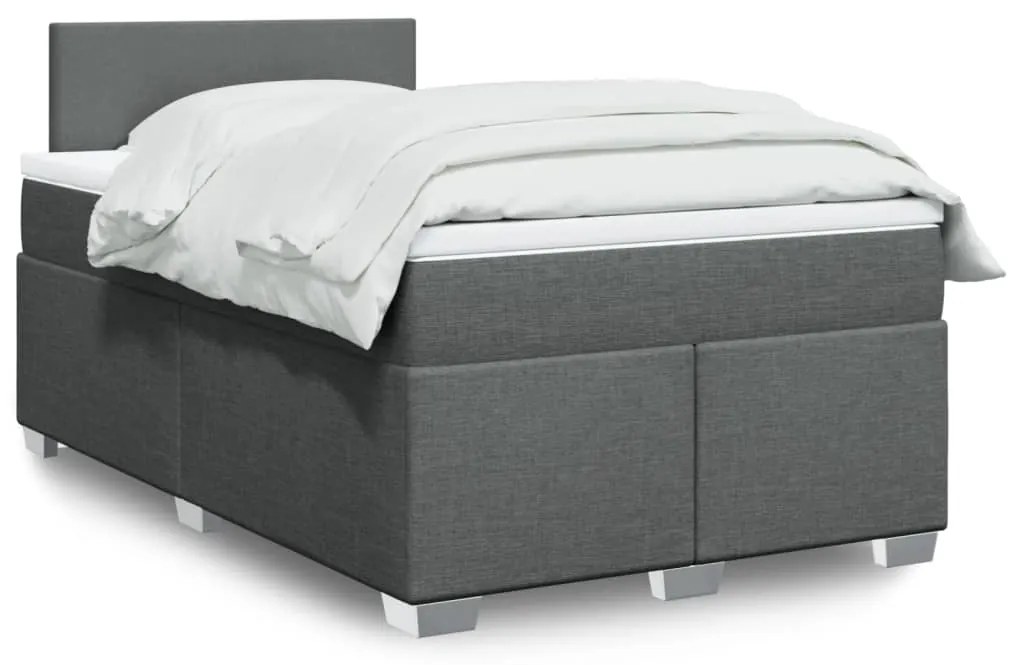 Giroletto A Molle Con Materasso Grigio Scuro 120x200 Cm Tessuto /