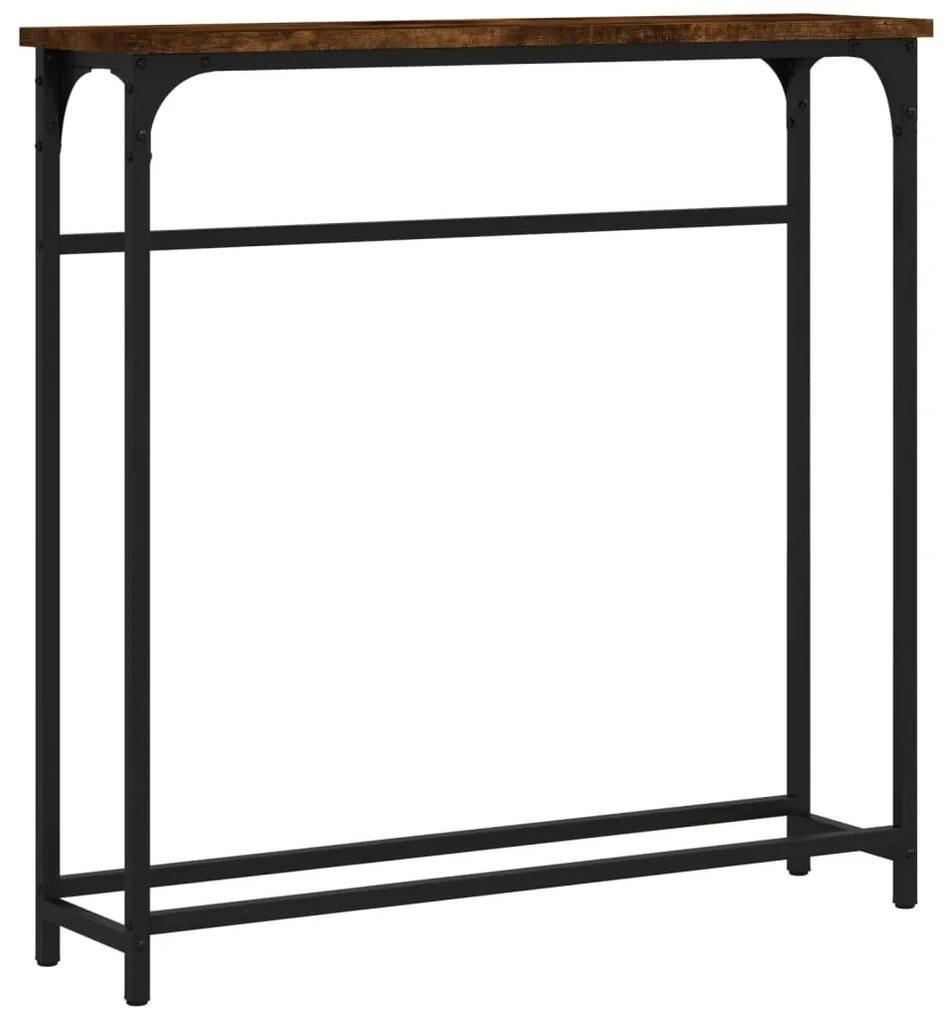 Tavolino consolle rovere fumo 75x19,5x75cm in legno multistrato