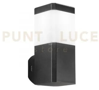 Applique focus nera squadrata 1 luce attacco gu10 ip65 10x13x24cm