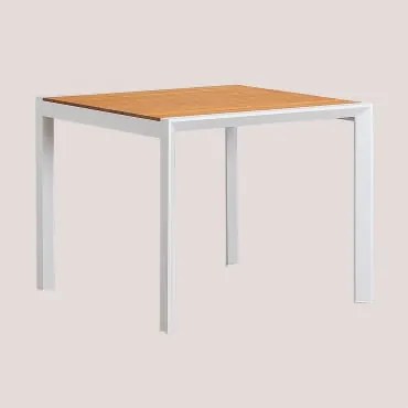 Tavolo Da Giardino In Legno E Alluminio Archer Classic Bianco & 90 X 90 Cm - Sklum