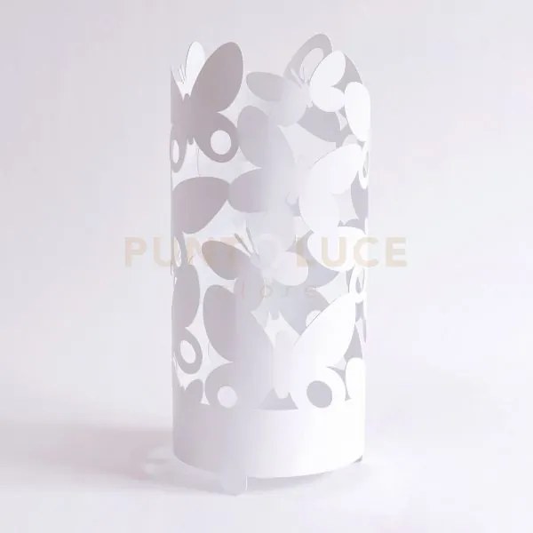Porta ombrelli con farfalle butterfly bianco in ferro 23x55cmh