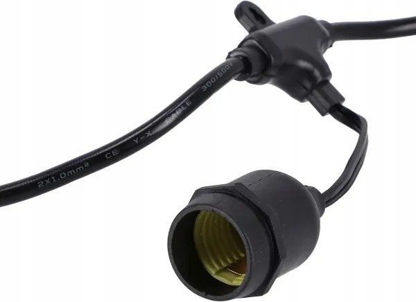 LED catena luminosa decorativa per esterni 20xE27/1W/230V 20,94 m IP44 nera