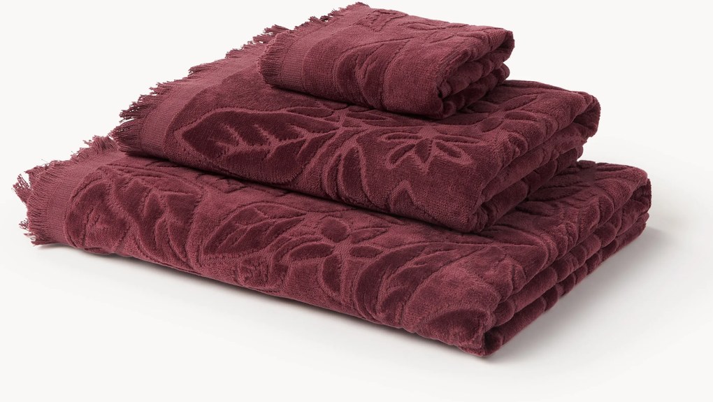 Set di asciugamani in velluto Rosaria, varie misure