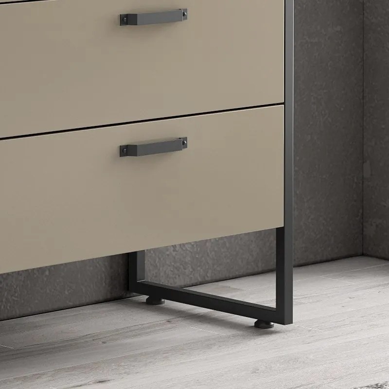 Mobile bagno con struttura metallica nera 85cm IKOS-85 - KAMALU