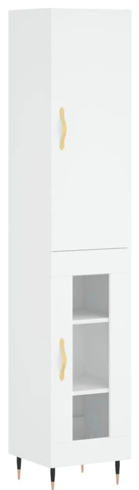 Credenza bianca 34,5x34x180 cm in legno multistrato