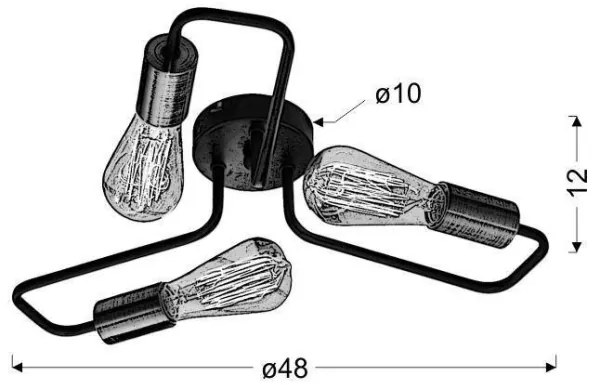Lampadario a plafone HERPE 3xE27/60W/230V
