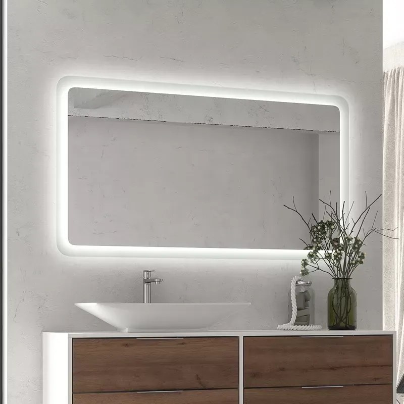 Specchio led 140x80 cm con cornice illuminante modello KA1400 - KAMALU
