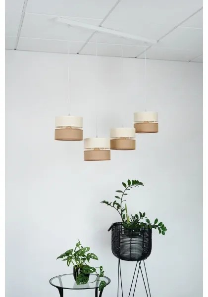 Brilagi - Lampadario a sospensione con filo ROYAL YUTE 4xE27/15W/230V beige/color crema/bianco