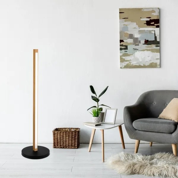 Lampada da terra LED VERDE LED/18W/230V 3000K rovere/nero