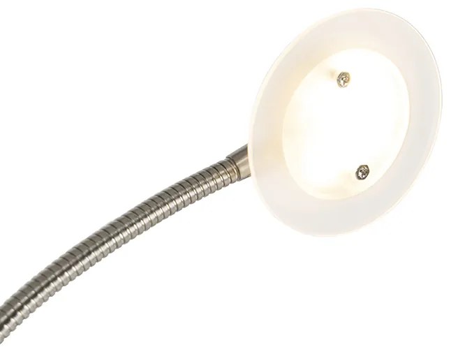 Lampada da terra moderna in acciaio con LED e braccio di lettura - Chala