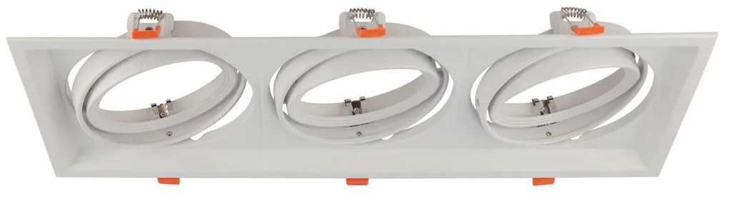 Faro da Incasso Orientabile Bianco - 3 lampade AR111 Foro 460x160mm