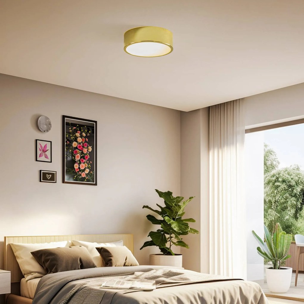 Lamkur Plafoniera Kimban in metallo, Ø 26 cm, oro