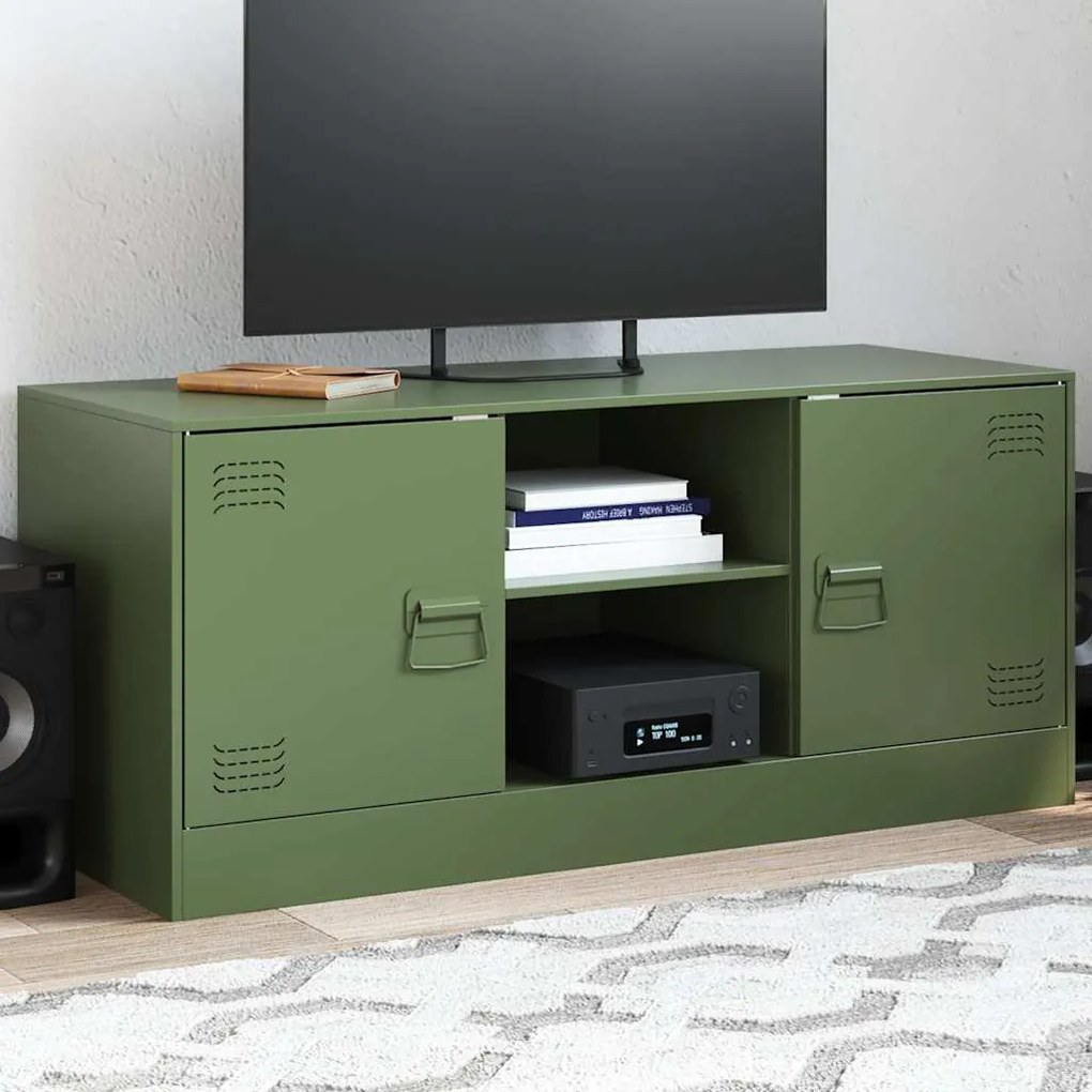 Mobile Tv Verde Oliva 99x39x44 Cm İn Acciaio /