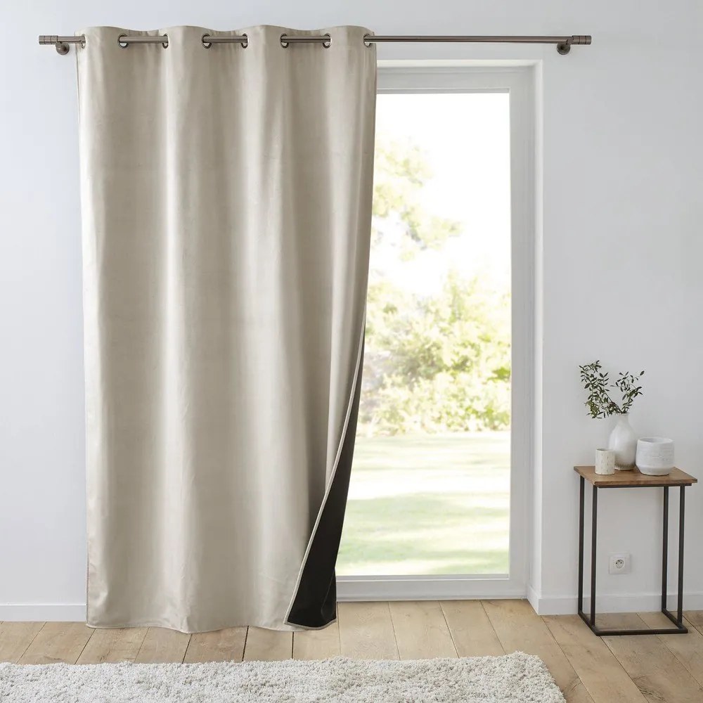 Tenda termoisolante beige in velluto 140x260 cm Polarchic – douceur d'intérieur