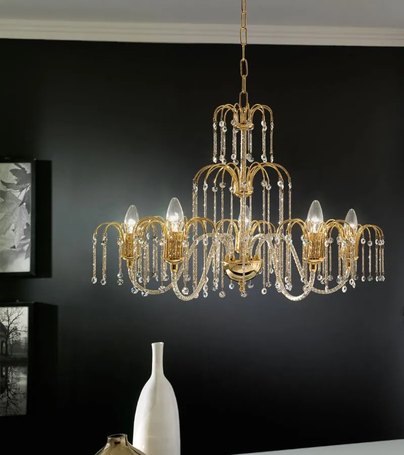 5-light chandelier -470/5 - Royal Crystal - Arredoluce Cromo